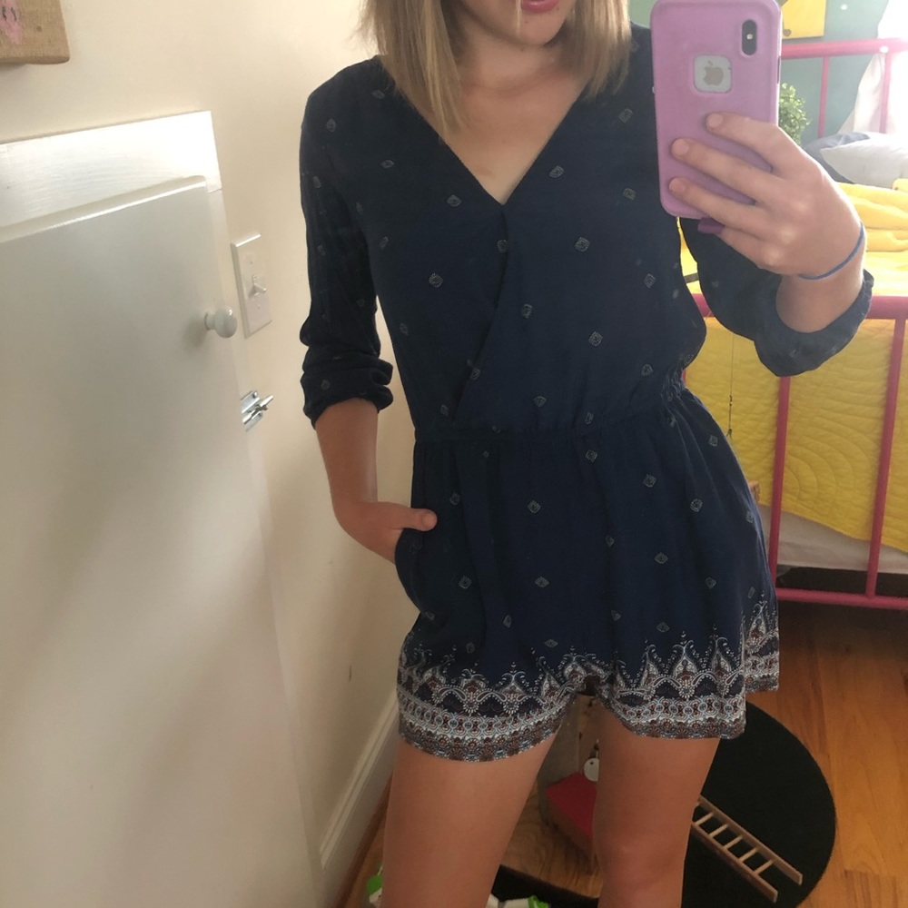 Cute 3/4 Sleeve Shorts Romper